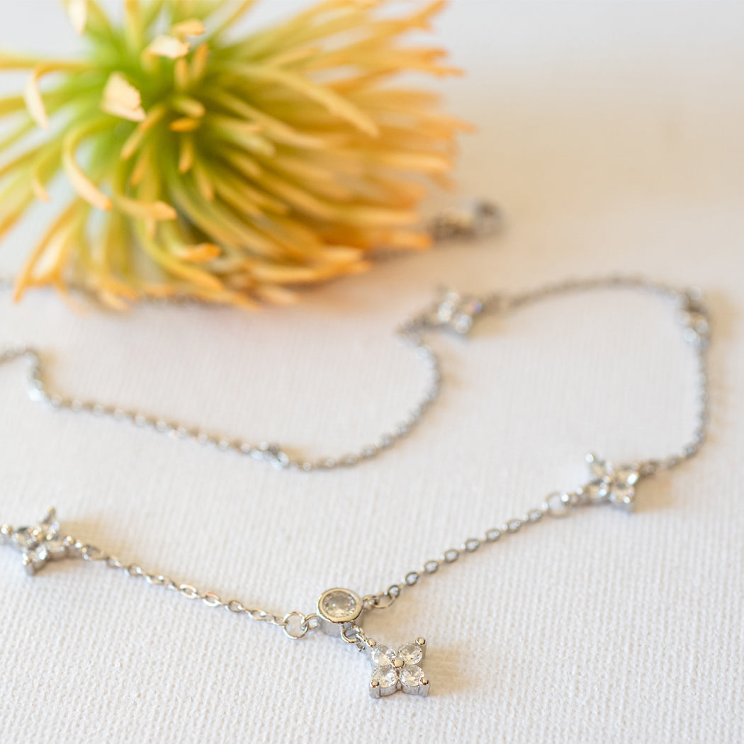 316 Stainless Steel Four Leaf Clover Clavicle Necklace - Necklace