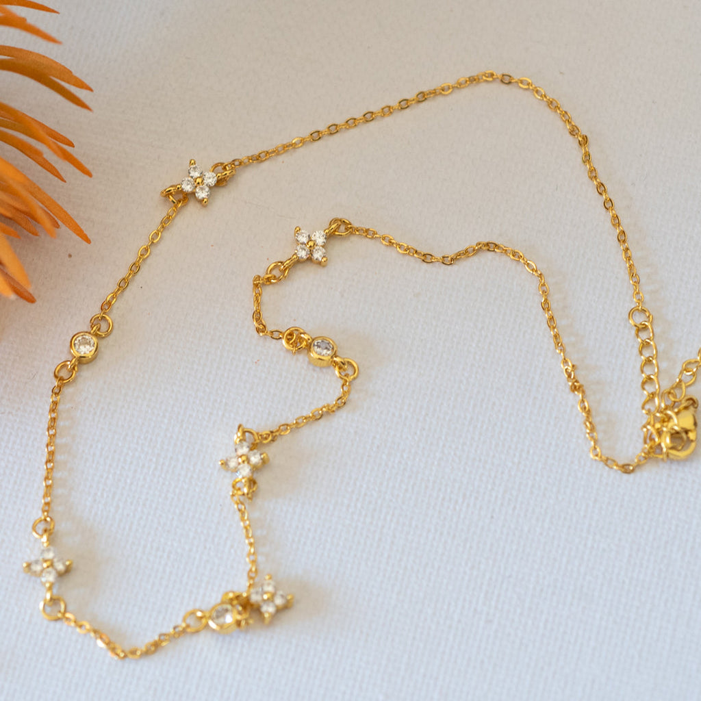316 Stainless Steel Four Leaf Clover Clavicle Necklace - Necklace