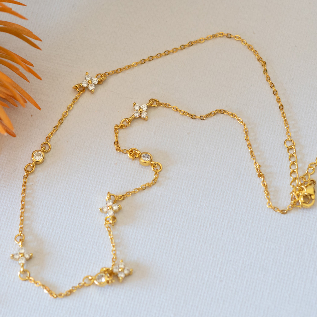 316 Stainless Steel Four Leaf Clover Clavicle Necklace - Necklace