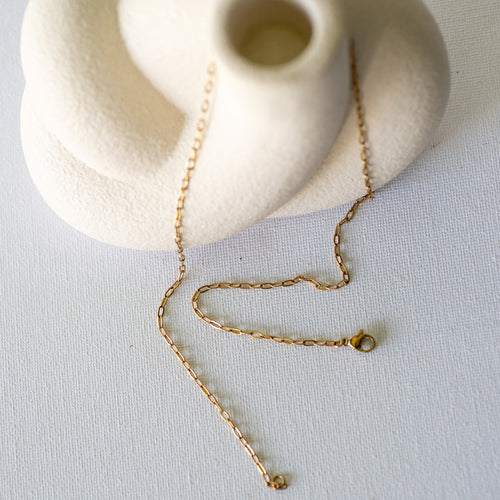 316 Stainless Steel Retro Straight Chain Necklace - Necklace