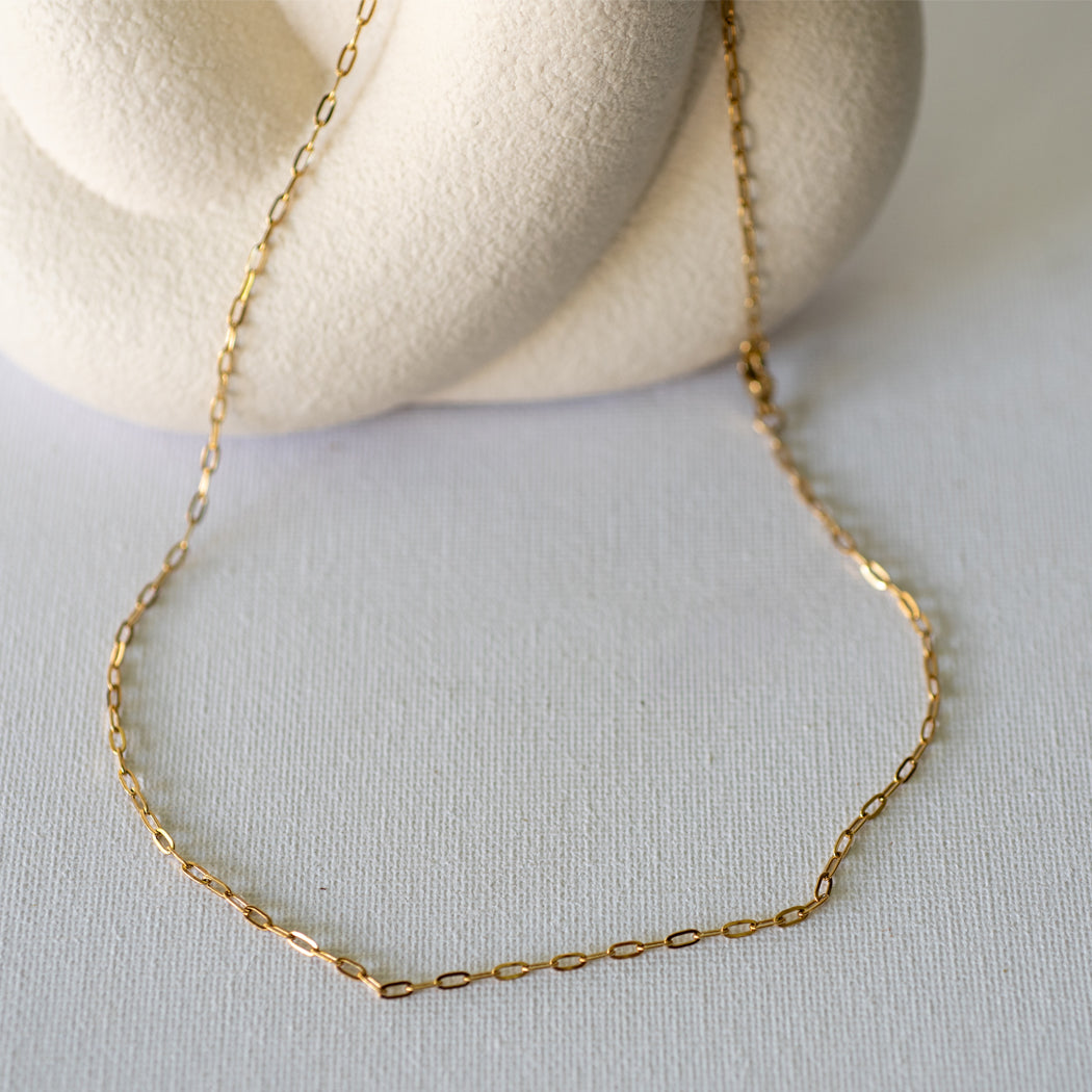 316 Stainless Steel Retro Straight Chain Necklace - Necklace