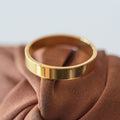4MM Flat Band Gold Ring — Titanium Steel - Rings