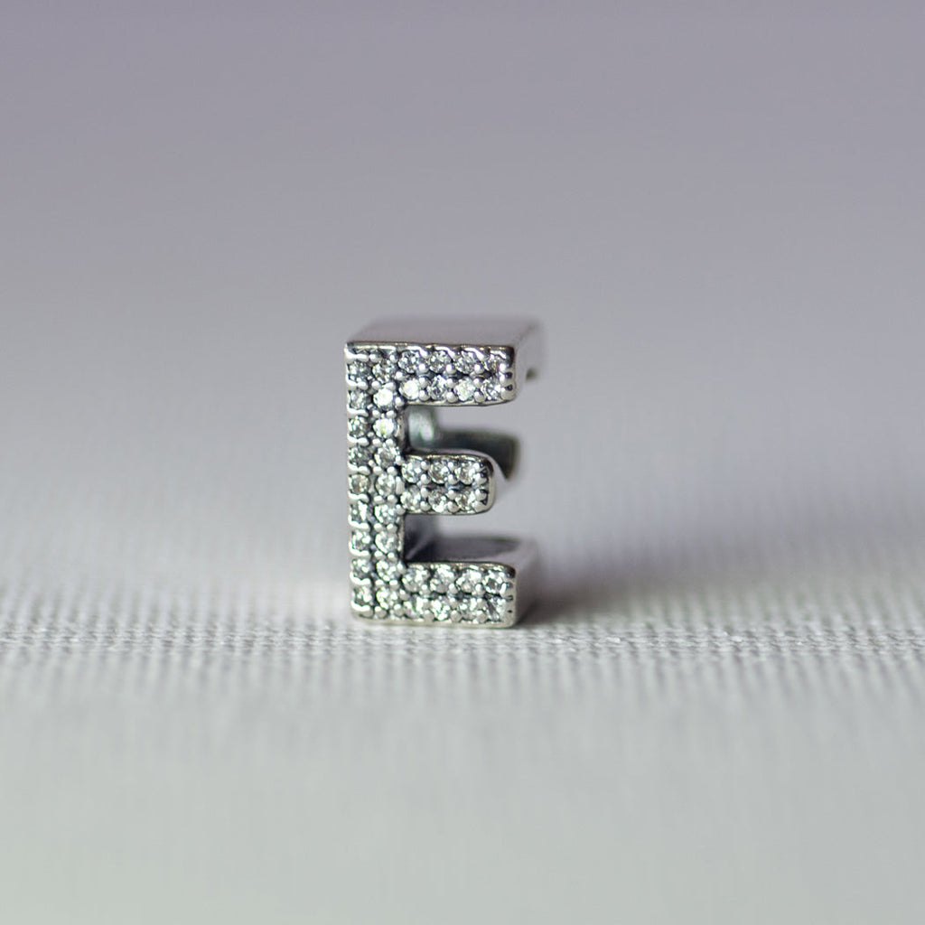925 Sterling Silver 3D Initial Slide-On Pendant - Pendant