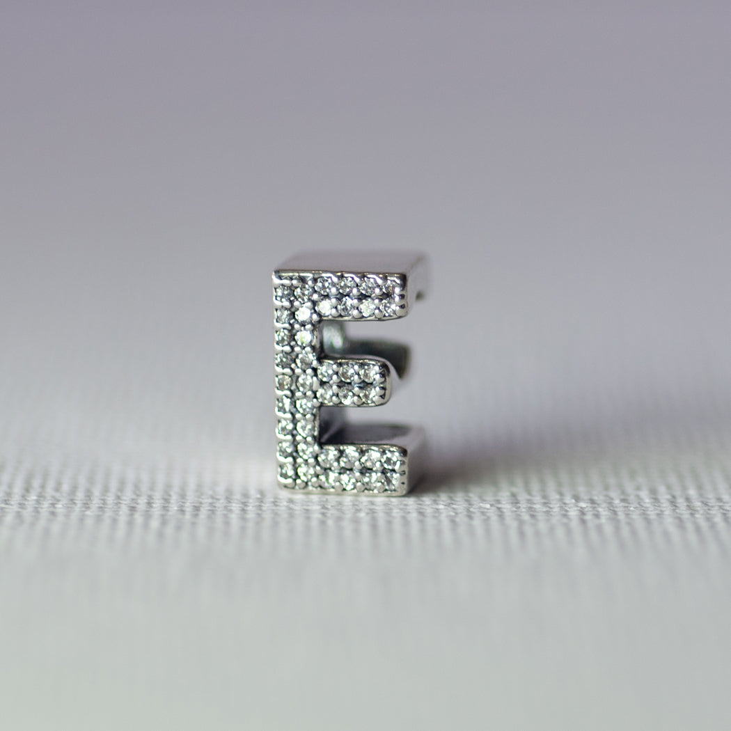 925 Sterling Silver 3D Initial Slide-On Pendant - Pendant