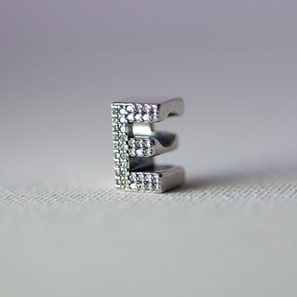 925 Sterling Silver 3D Initial Slide-On Pendant - Pendant