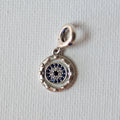 925 Sterling Silver Blue & Clear Zirconia Charm - Charm