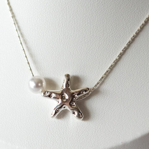 925 Sterling Silver Chic Star Fish Pendant Necklace - Necklace