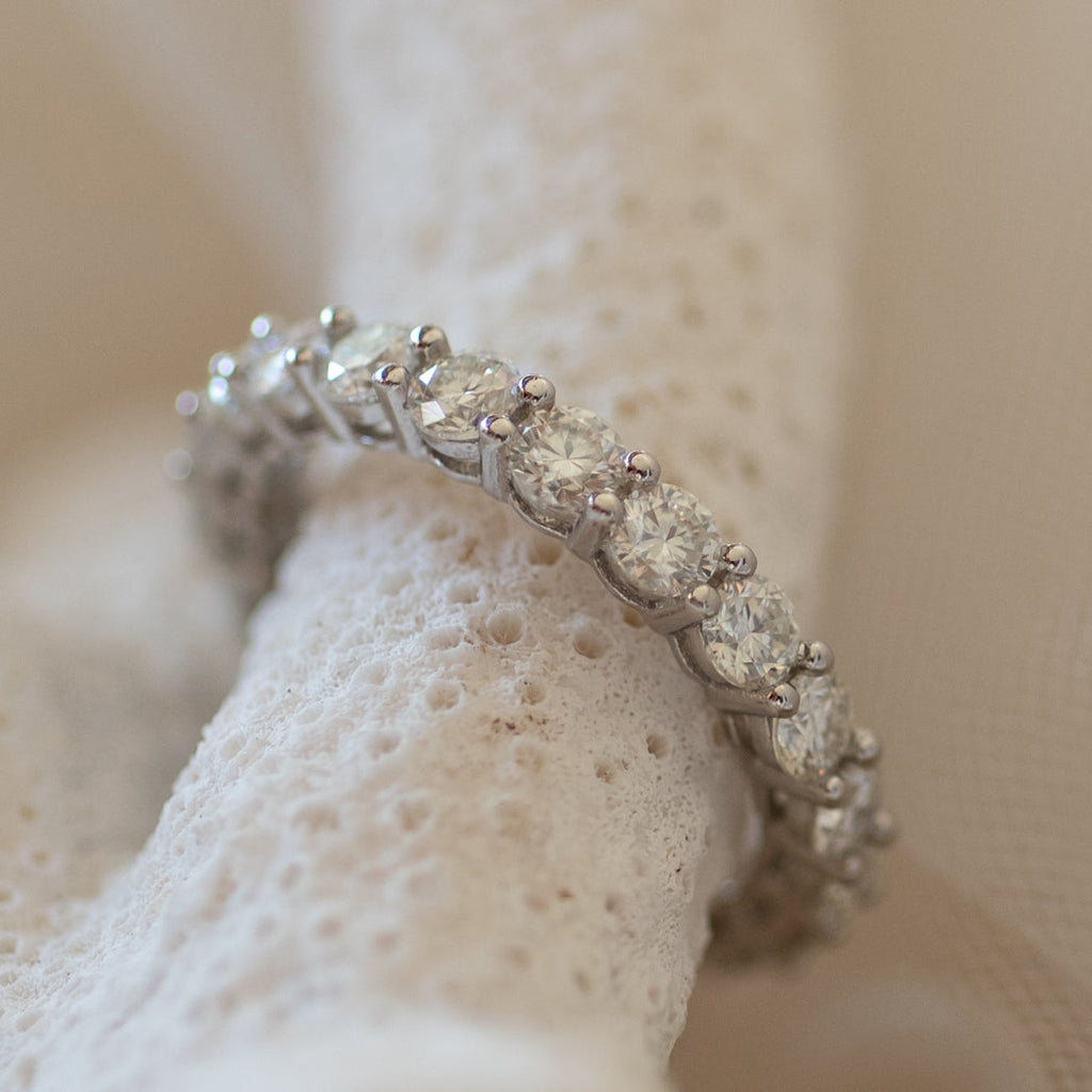 925 Sterling Silver Classic Round Cut Eternity Ring 2 Carat