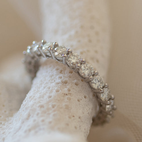 925 Sterling Silver Classic Round Cut Eternity Ring 2 Carat