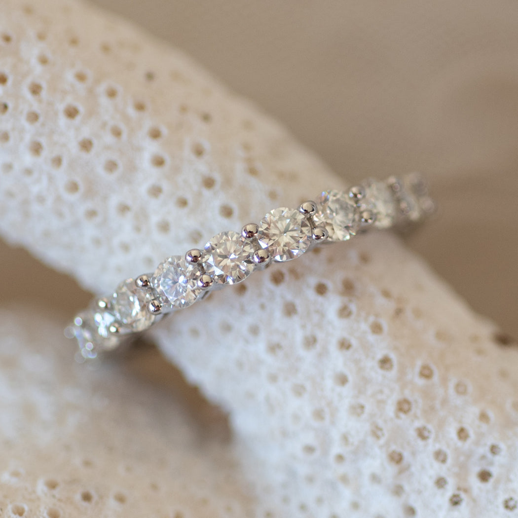 925 Sterling Silver Classic Round Cut Eternity Ring 2 Carat