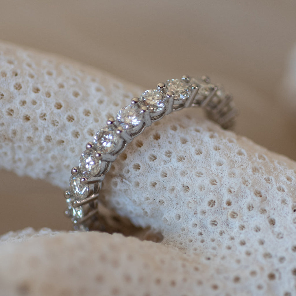 925 Sterling Silver Classic Round Cut Eternity Ring 2 Carat