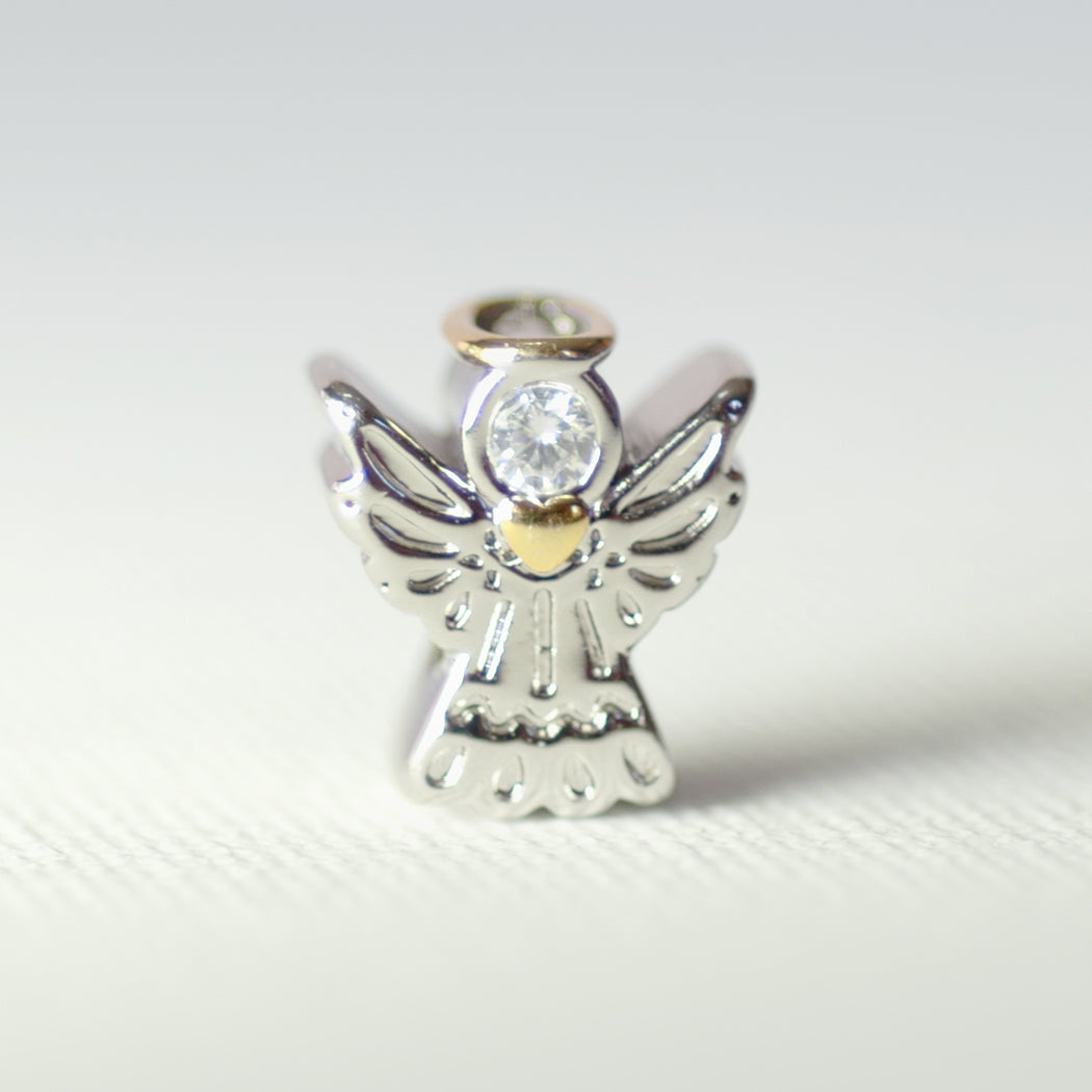 925 Sterling Silver Cubic Angel Charm - Charm