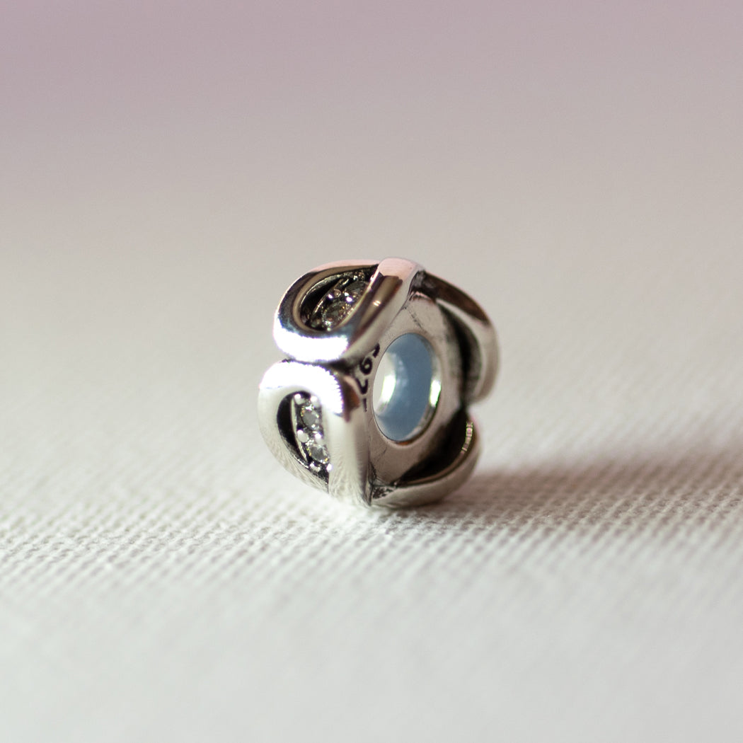 925 Sterling Silver Cubic Inlaid Charm - Charm