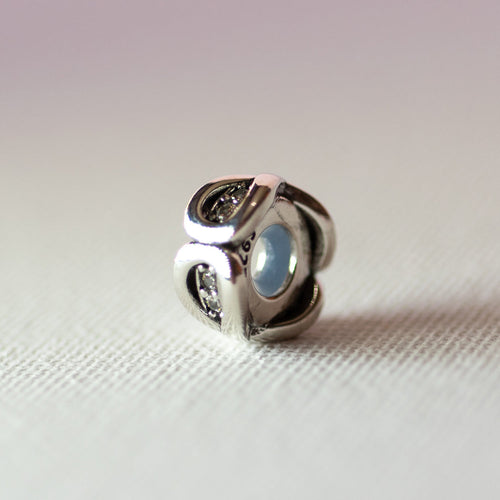 925 Sterling Silver Cubic Inlaid Charm - Charm