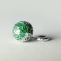 925 Sterling Silver Emerald Green Globe Charm - Charm