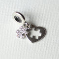 925 Sterling Silver Heart Shaped Puzzle Pendant - Charm