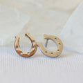 925 Sterling Silver Horse Shoe Stud Earrings - Earrings