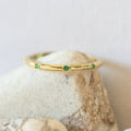 925 Sterling Silver Minimalist Emerald Band Ring - Rings
