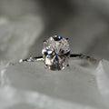 925 Sterling Silver Moissanite Goose Egg Cut Ring - Rings