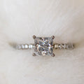 925 Sterling Silver Moissanite Princess Cut Square Ring - Rings