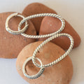 925 Sterling Silver Oval Hoop Earrings - Earrings