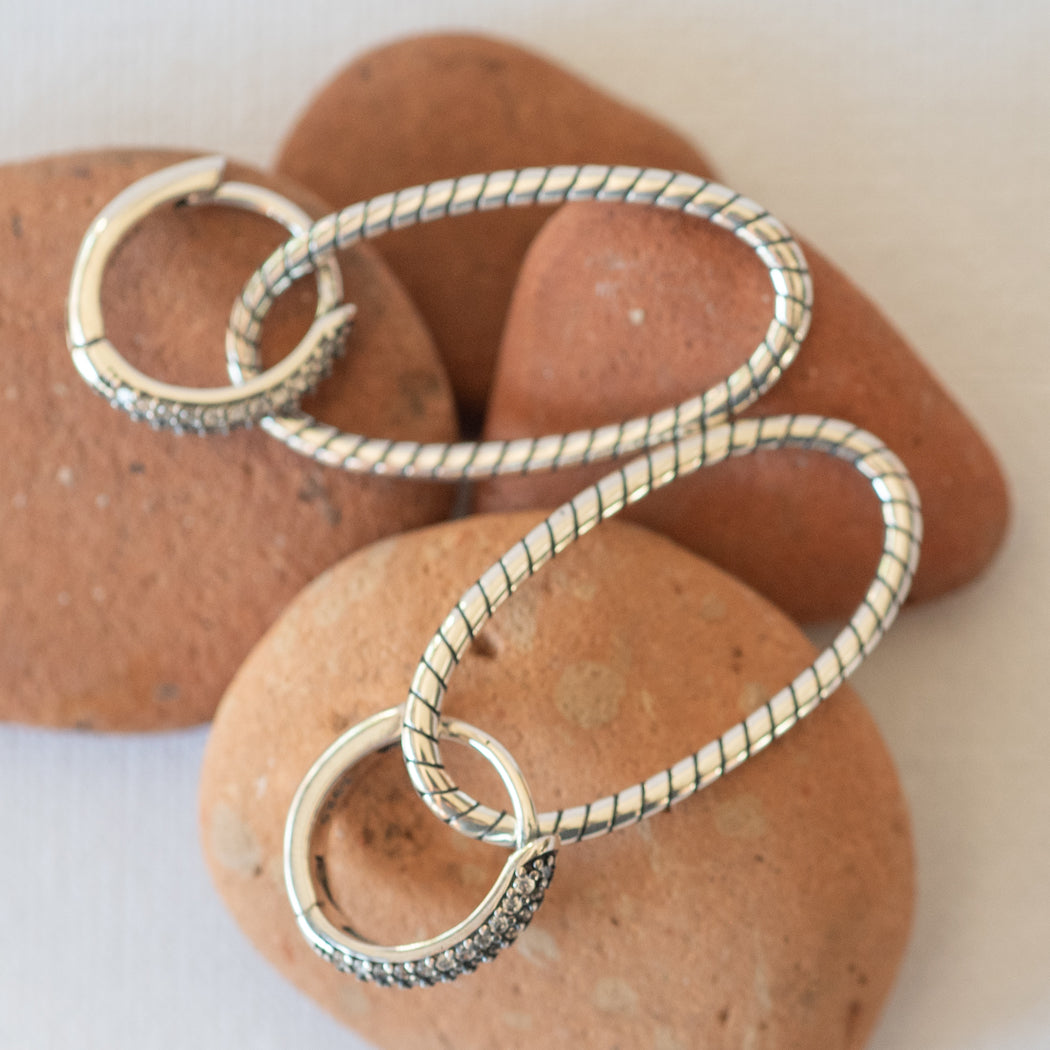 925 Sterling Silver Oval Hoop Earrings - Earrings