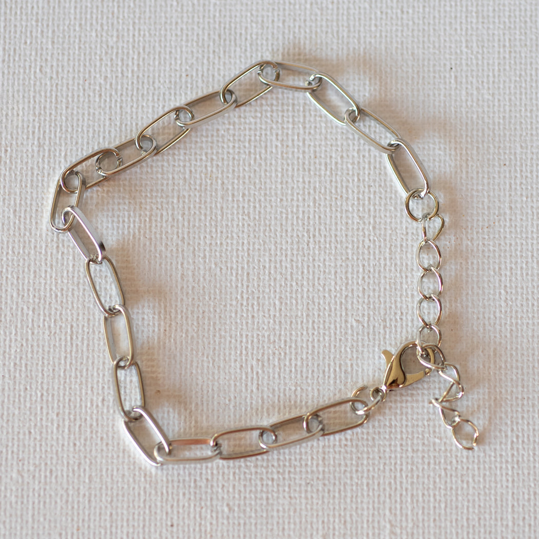 925 Sterling Silver Paperclip Bracelet - Bracelet