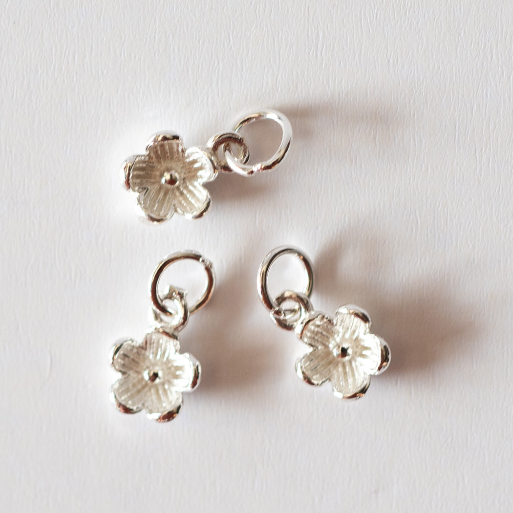 925 Sterling Silver Peach Blossom Charm