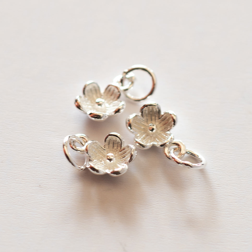 925 Sterling Silver Peach Blossom Charm