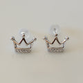 925 Sterling Silver Princess Crown Earrings - Earrings