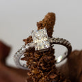 925 Sterling Silver Rectangular Cut Moissanite Ring - Rings