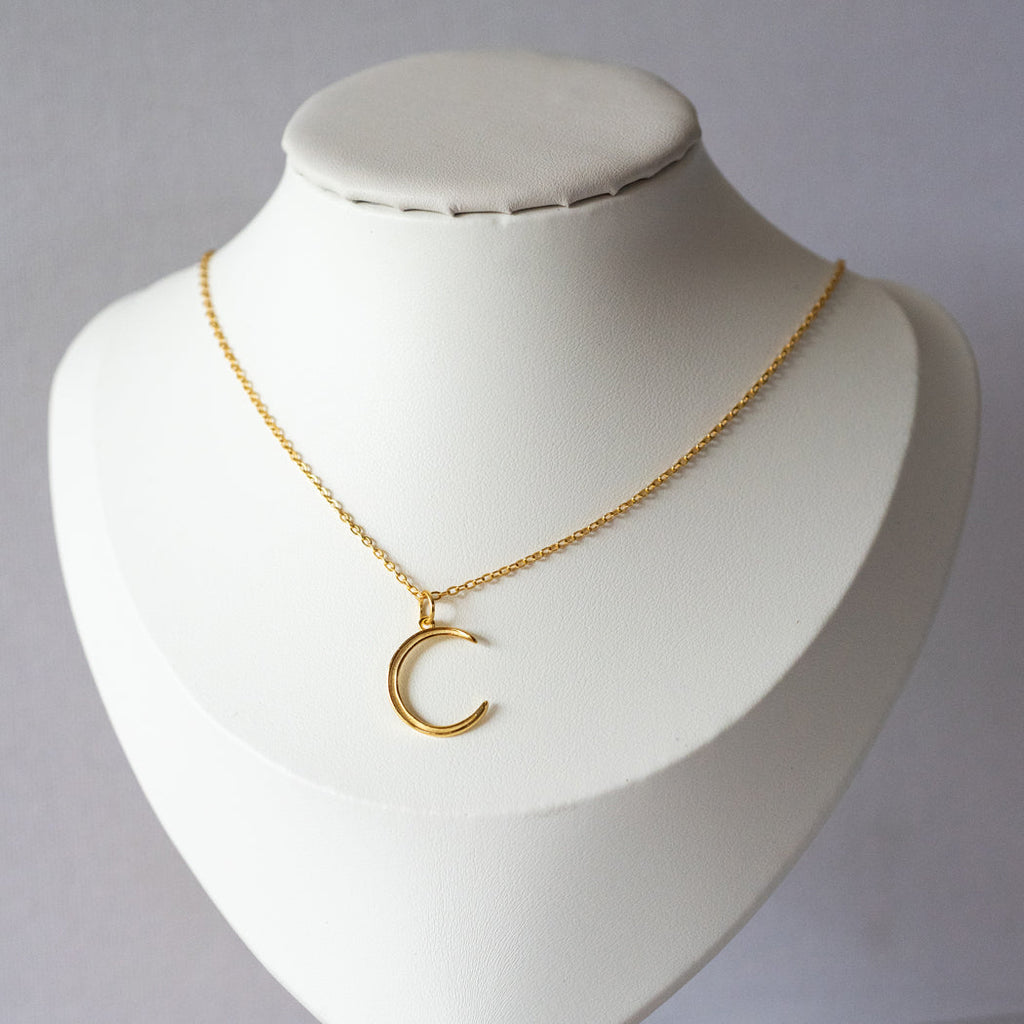 925 Sterling Silver Retro Collarbone Necklace with Moon Pendant - Necklace