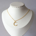 925 Sterling Silver Retro Collarbone Necklace with Moon Pendant - Necklace