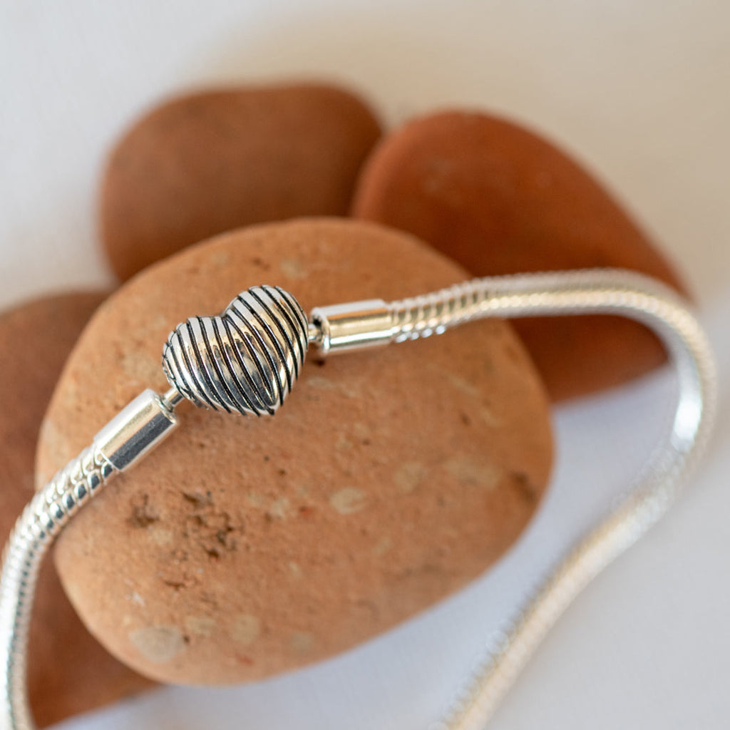 925 Sterling Silver Snake Bone Bracelet - Bracelet