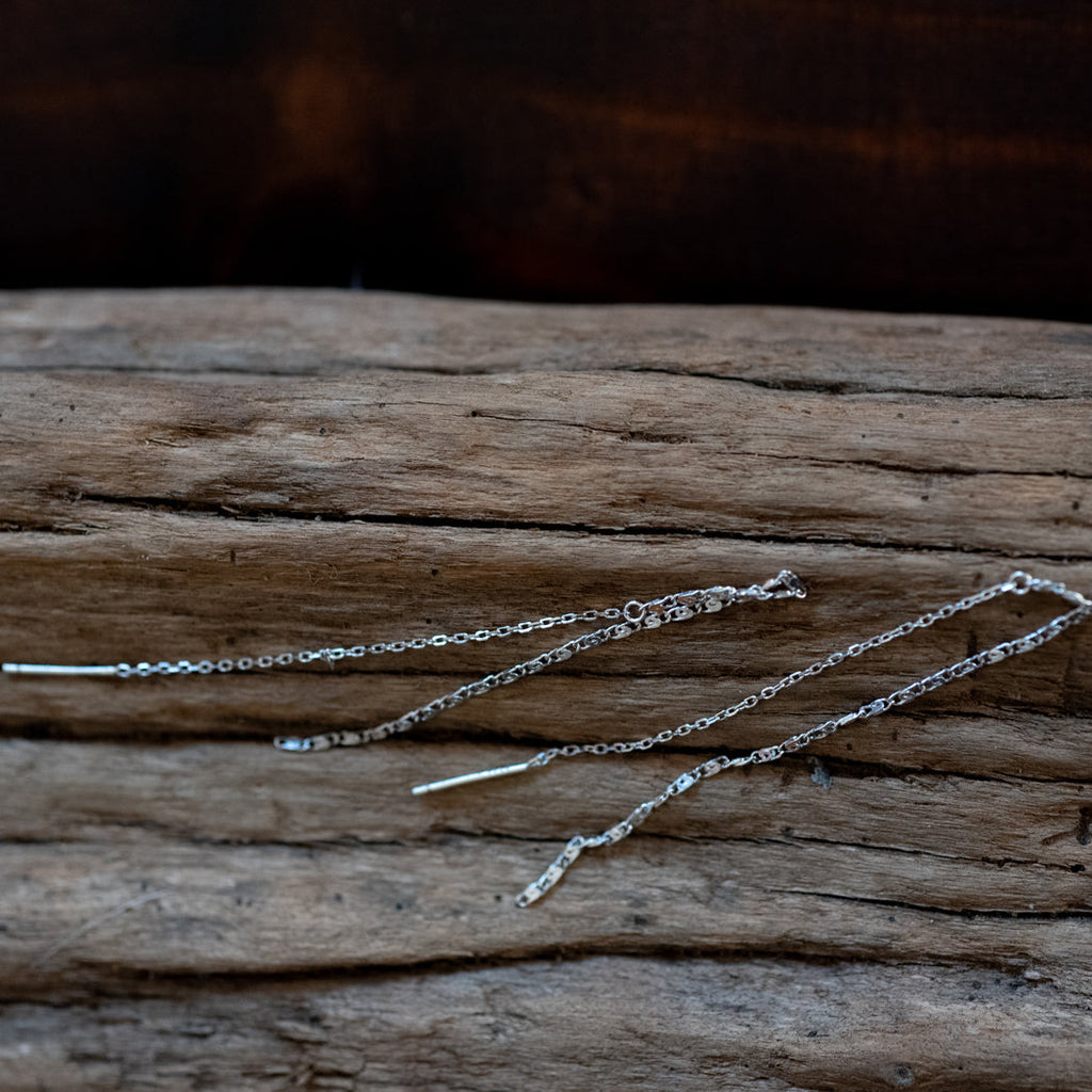 925 Sterling silver Thread Drape T Drape Earrings - Earrings