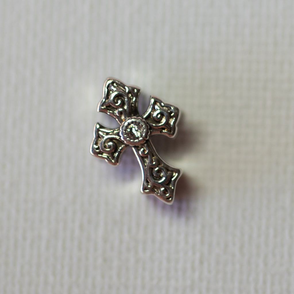 925 Sterling Silver Vintage Cross Charm - Charm