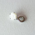 925 Sterling Silver White Rose Pendant Charm - Charm