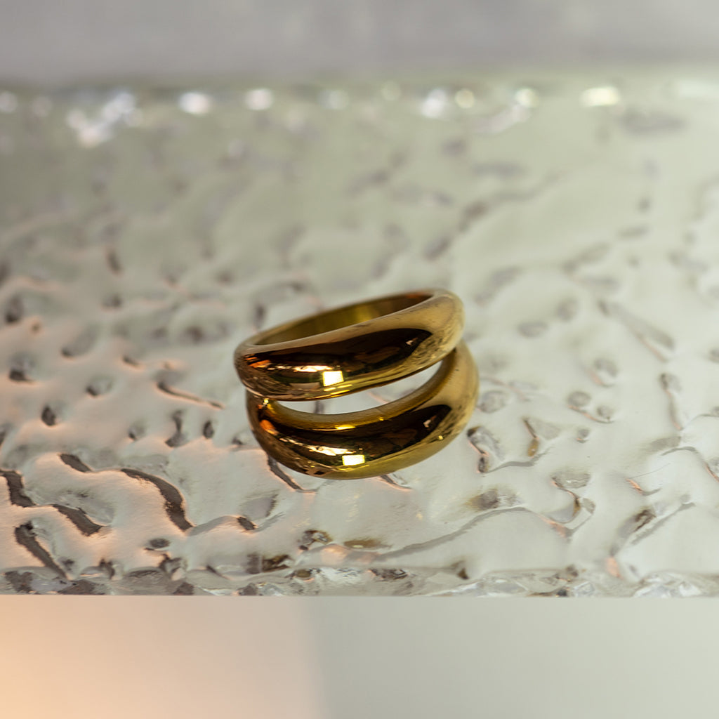 Double Layer Chunky Retro Ring