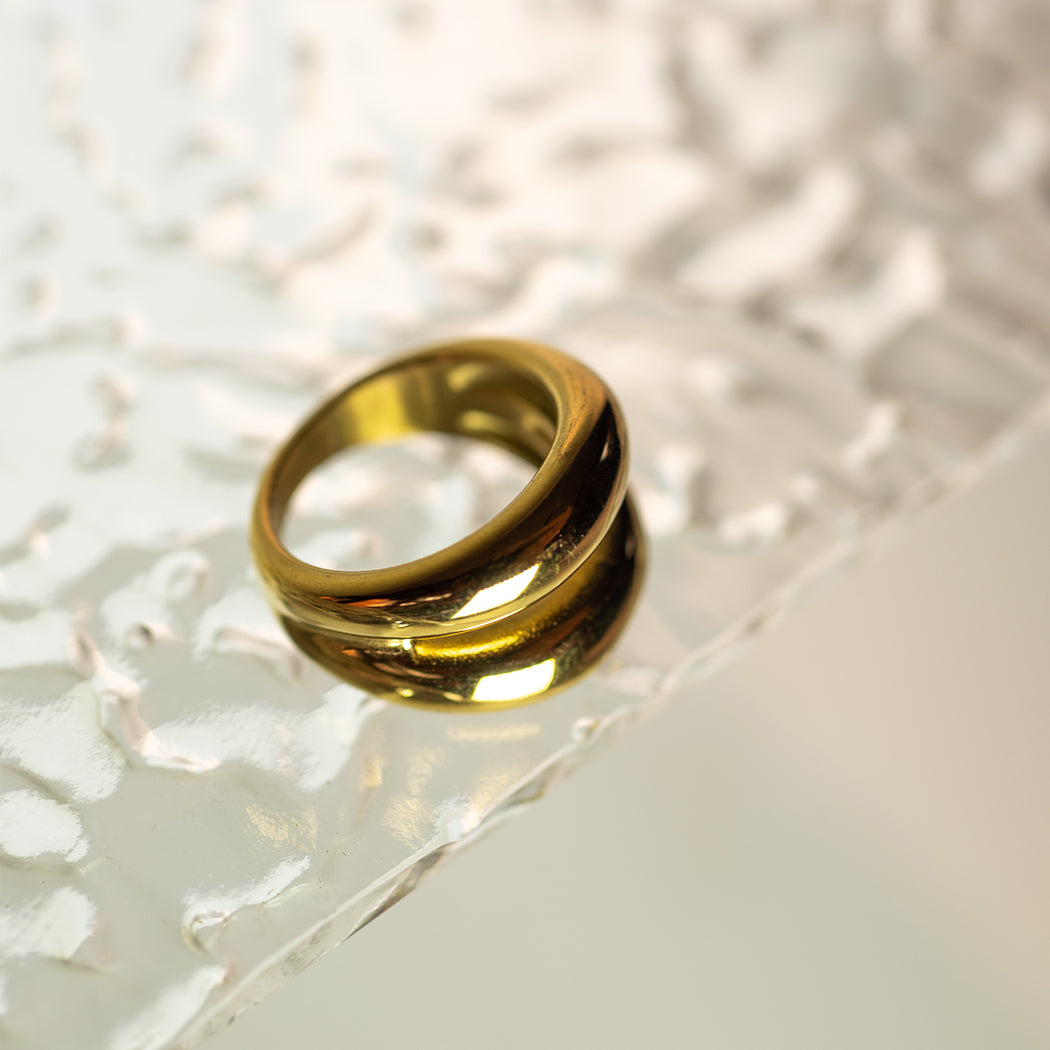 Double Layer Chunky Retro Ring
