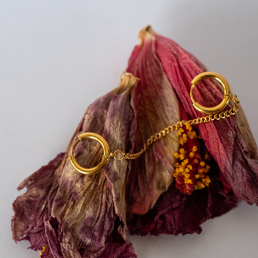 Double Hoop Tassel Earrings