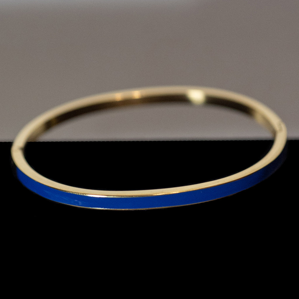 Blue Enamel Clasp Bracelet