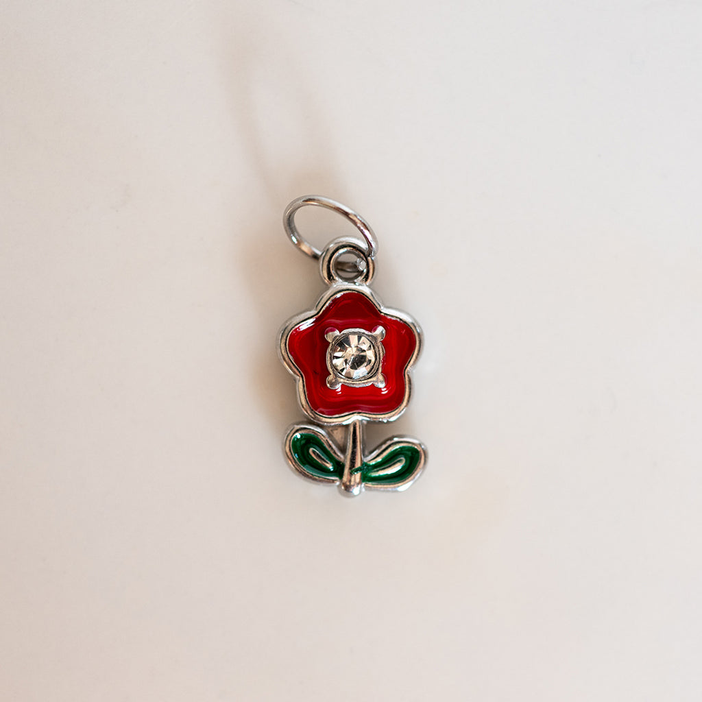 Flower, Zirconia Charm