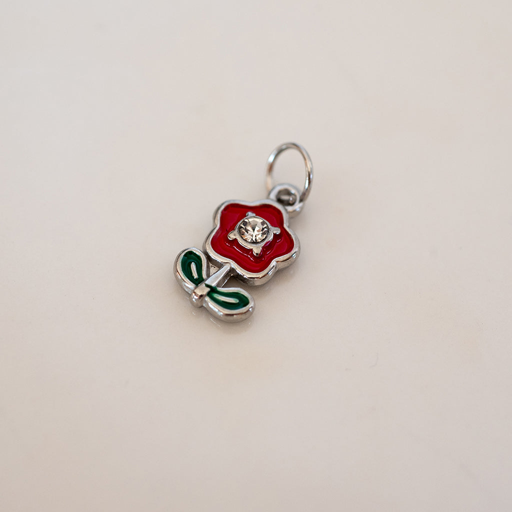 Flower, Zirconia Charm