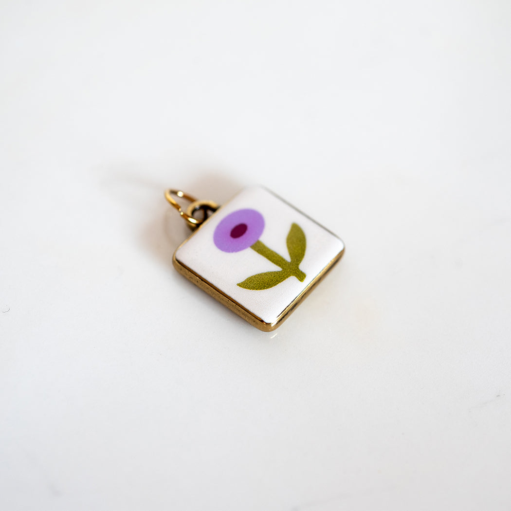 Boho Enamel Painted Flower Charm