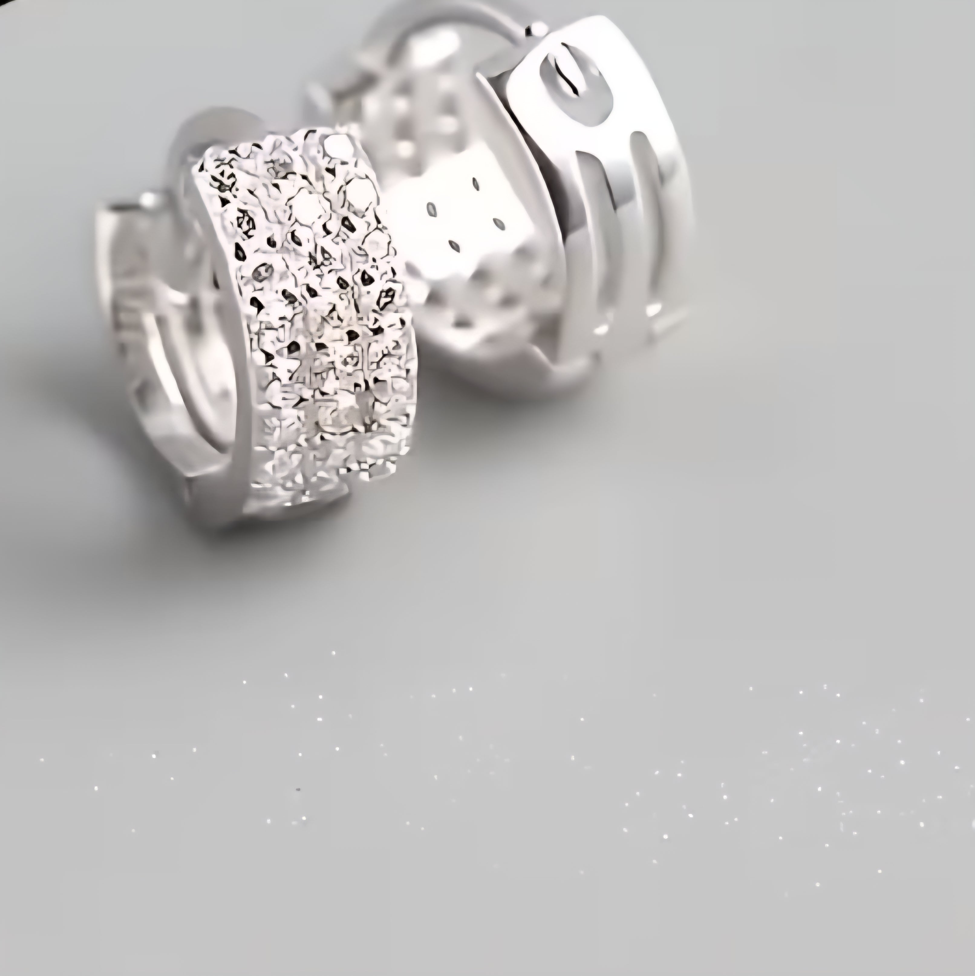 Silver Zirconia Huggie Earrings