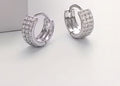 Silver Zirconia Huggie Earrings