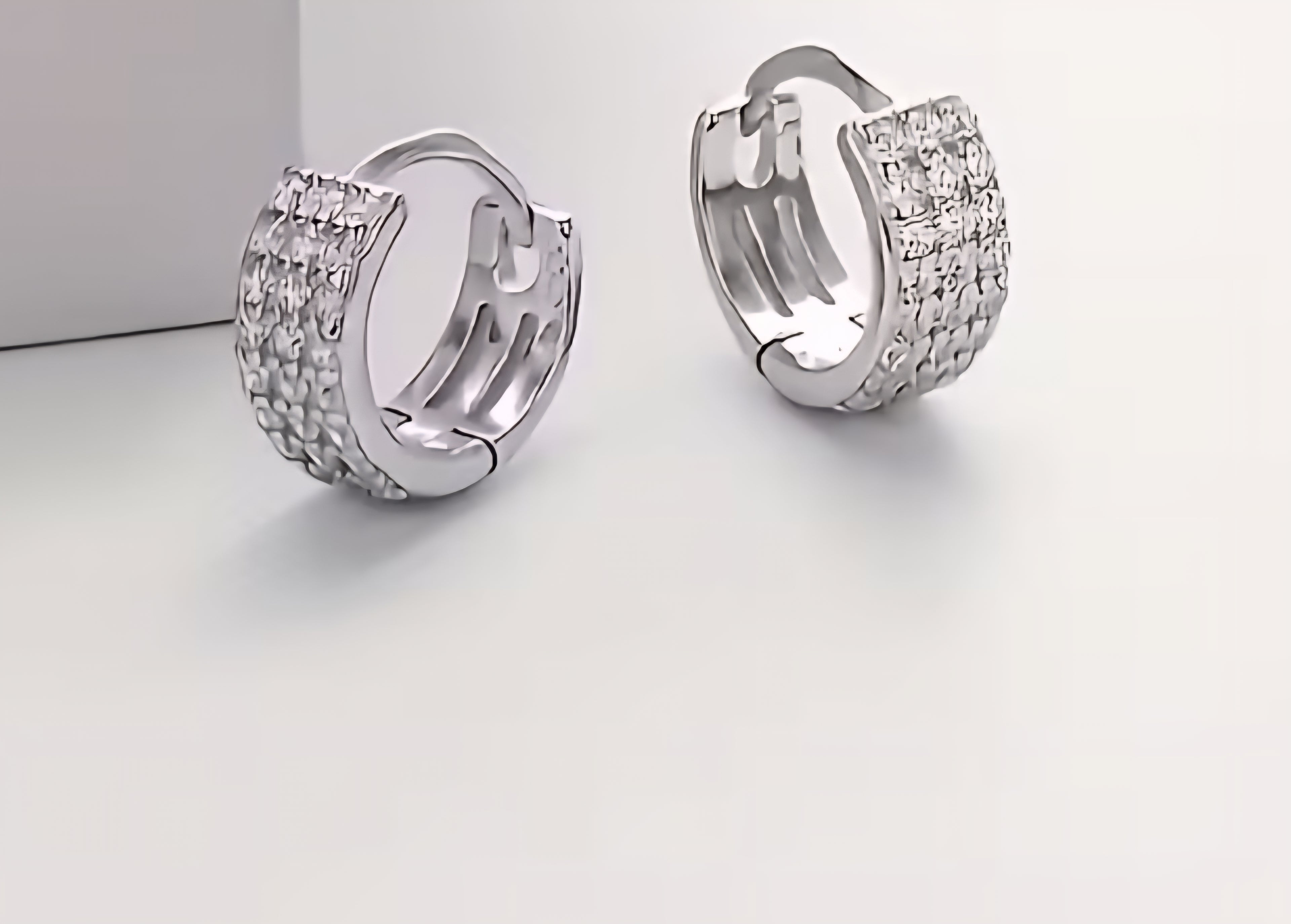 Silver Zirconia Huggie Earrings