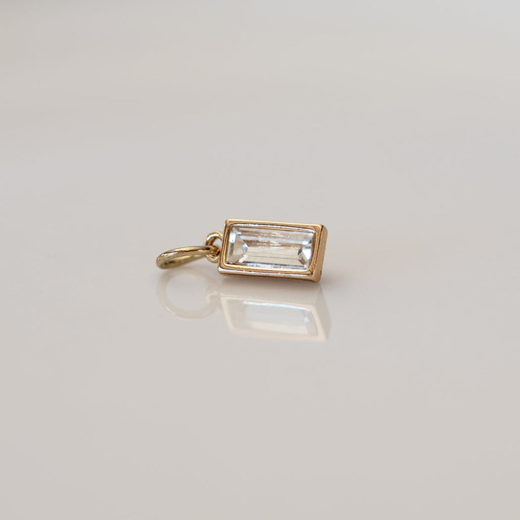 Crystal Clear Rectangle Charm