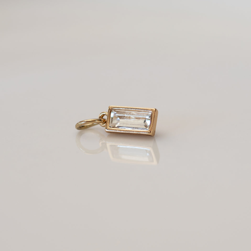 Crystal Clear Rectangle Charm