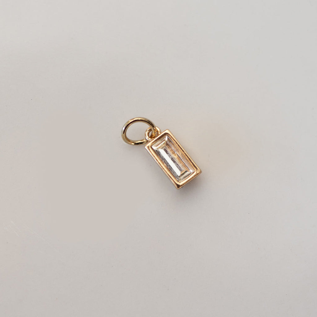 Crystal Clear Rectangle Charm